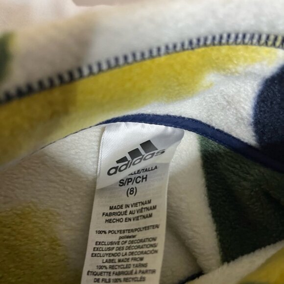 Adidas Multicolored Pullover Fleece Kids Size Small Center Pocket Zip Camo - Picture 5 of 5